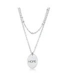 Double Chain HOPE Necklace Silver