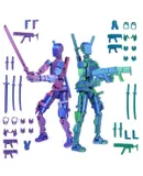 T13 Action Figure Set (Assembly Completed), Titan 13 Action Figures, Multi-Articular Lucky Mobile Robot Nova T-13, (Purple/Green)