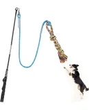 Flirt Pole for Dogs Pet Teaser Wand Outdoor Interactive Pet Dog Flirt Pole Training Exercise Rope Toy for Small Medium Large Dogs Cats