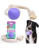 BallRope Ball on a Rope Dog Toy \u2013 Interactive Tug of War Toy for Soft and Medium Chewers, Teething Puppy Ball \u2013 Made from Pet-Safe, Non-Toxic Silicone