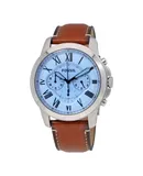 Reloj Fossil Hombre | Coleccion Grant | Modelo FS5184 | Caja Redonda | Ø 45mm Acero inoxidable | Cierre Hebilla | Movimiento Cuarzo | Dial Azul | Cristal Mineral | Correa Cuero Marrón | 50m / 5 ATM | Línea Lujo