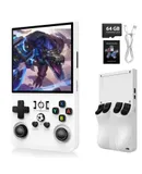 R36MAX Retro Handheld Game Console - 64GB Preloaded Classic Video Games, Support 30+ Simulators, Linux-Powered Portable Game Emulator Console with 4.0-in HD IPS Screen (White)