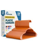 Plastic Clothes Hangers – Heavy Duty Hanger Set, for Organizing Clothes, Dresses, and Coat, Holds Up to 5 lbs, Space-Saving Hangers with Non-Slip Shoulder Grooves, Pack of 120, Orange