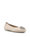 Tory Burch Women's Minnie Travel Ballet Pave Flat Shoes Stone Gray/Silver