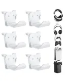 6 Pack Controller Wall Mount for  Xbox, PS5, Switch Controller, Wall Mount Stand for Controller&Headset, Adhesive/Screws Installation (White)