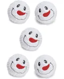 Holiday Dog Toy Spikey Snowman Ball Squeaker Soft High Bounce Choose Quantity (5 Balls)
