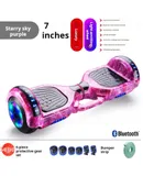 Balance car intelligent two-wheeled children adult mobility two-wheeled somatosensory car bluetooth running lights children electric balance car Suitable for teenagers somatosensory car toys-7 inch luminous wheel starry purple