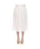 Plus Size Pleated Chiffon Midi Skirt