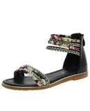 Women's summer sandals, flat sandals with beach pattern