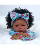 BABESIDE Lifelike Reborn Black Girl- 18-Inch Realistic Newborn Real Life Baby Dolls with Clothes and Toy Gift for Kids Age 3+