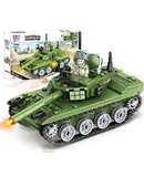 Armed Tank Building Blocks, Military 85 Tank Model with 2 Soldier Types, Small Puzzle Toys for Kids and Adults (342 PCS)