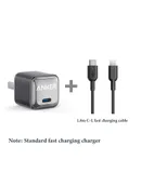 Anker mobile phone fast charging wall charger Apple 6-14 set black + 1.8m C-L fast charging cable