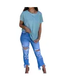 Blakeley Sophia Ribbed Top In Teal