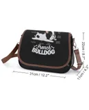French Bulldog Vintage Crossbody Bag for Women Medium Leather Hobo Bags Shoulder Bag Classic City Leather Satchels