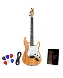 LyxPro CS Beginner 39” Electric Guitar & Electric Guitar Accessories, Natural