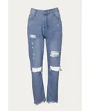 Iron Supersponge High-Rise Straight-Leg Jeans In Light Wash