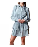Rareraw Evette Velvet Shirt Dress In Blue