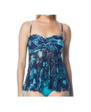 Beach House Dana Point Reese Mesh Front Bandeau Tankini Top In Navy