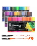 72 Markers Coloring Book for Adult, Dual Brush Marker Pens with Fine and Brush Tip for Kid Adult Artist Drawing Coloring Journaling Lettering Calligraphy