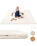 5-in-1 Thick & Plush Baby Play Gym, Baby Play Mats for Floor, Tummy Time Mat with 6 Toys, Cat Bed, Dog Bed, Convertible Stage-Based Developmental from Baby to Toddler, Ball Pit, Pet Cushion Cloudico