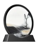 7 Inch Creative Toys Liquid Sports Sand Landscape Round Flow Sand Painting Sensory Toys Anxiety Irritability Attention Deficit ADHD Relaxation Toys Home Office Desktop Decoration (Black)