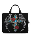 Jewelry, Cross, Wings Laptop Bag Women Man 10 12 13 15 17 Inch Office Notebook Travel Computer Handbag Waterproof Bag Notebook Cover