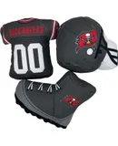 NFL Pet Toy Tampa Bay Buccaneers Locker Room Set Toy for Dogs & Cats. Stuffed pet Toys with Chewable Squeaker Sound. Football Themed Dog & Cat Toy Set: Helmet, Jersey, & Boots/Cleat