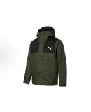 PUMA Outdoor Logo Sports Hooded Jacket Mountain Series Outdoor Hiking Windproof Wear-resistant Warm Jacket Men's Green-XL