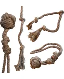 Pure Natural Hemp Rope Dog Toys, Dog Toys for Aggressive Chewers, Indestructible Dog Toys, Unbreakable Dog Toys, Sturdy Dog Toys, Chemical Free Dog Toys, Tug of War Dog Pull Rope-Set of 2