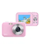Digital Camera, FHD 1080P Kids Camera 32GB Card, Anti-Shake 16X Digital Zoom, 44MP Point Shoot Cameras, pink