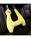 Dino Kids Car Sleeping Pillow, H-Shape Travel Rearseat Head Support Pillow-Yellow