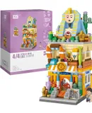 Mini City Shop Street View Building Blocks Model Set,Simulation Architecture Collection Particle Construction Building Bricks Toy,Home Decoration