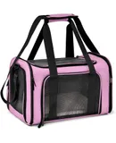 Carrying Bag 1Pcs Gray Cat Carrier Bags Puppy Backpack Window Mesh Transporter Carrying Bag Airline Approved Backpack for Cats-pink Large L(45*30*30CM)