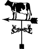 Metal Cows Shape Weathervane Wind direction indicator Creative Weathervane Home Measuring tool Outdoor garden decoration