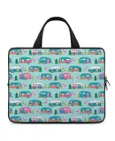 Cute Pink And White Flamingo Retro Road Trip Laptop Bag Women Man 10 12 13 15 17 Inch Office Notebook Travel Computer Handbag Waterproof Bag Notebook Cover