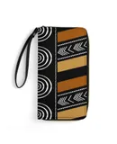 African Mud Cloth Artistry Art Wallet for Womens PU Leather Zip Around Wallers Clutch Wristlet Travel Long Purse