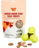 Dog Chew Toy and Puppy Training Treats Bundle, Zogoflex Tux Treat Dispensing Dog Chew Toy, Granny Smith, Small and Beef Heart Freeze-Dried Raw Dog Treats, Made in USA