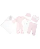 Newborn Baby Boy Girl Clothes Unisex Infant Romper Pants Set Hat Outfits 0-12 Months - Soft Cotton Footed Pajamas for Newborns & Infants - Pink Crown