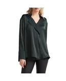 Belle & Bloom Women's Gemini Waterfall Shirt in Dark Green