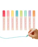 Liquid Chalk Pen Marker 8 Bright Colors 6mm Reversible Tip Round and Chisel Erasable Water-based Chalkboards Marker Pens Non Toxic Quick Drying for Blackboard Glass Windows Mirrors Office Home