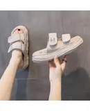 PINLANQIAN COFACE Women's Sports Slippers Comfortable Foot Sandals Women's Thickened Fashion Yoga Slippers Adjustable Velcro Design