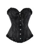 SZIVYSHI Corset Tops for Women, Bustier Shapewear Lingerie, Lace Waist Push Up Bodysuit，Black，L-for(60KG-70KG)