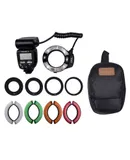 YONGNUO Professional YN14EX II Macro Ring Flash Light Kit with Large Size LCD Display Adapter Rings Color Temperature Filters Hot Shoe Mount Support M/TTL Flash for DSLR Cameras