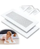Baby Proofing Soft Silicone Vent Cover for Home Wall/Ceiling/Floor Register,Child Proof Floor Air Vent Deflector Cover,Catches Debris Hair & Prevents Creepy Crawlies,Easy Install, White,2 Pack