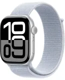 Apple Watch Series 10 (GPS) 46mm Aluminum Case with Blue Cloud Sport Loop - Silver - (2024)
