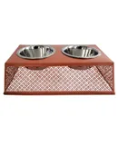 Eco-friendly Elevated Country Dog Feeder - Apricot Brandy
