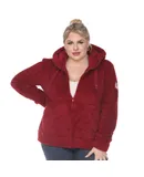 Plus Size Hooded Sherpa Jacket