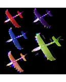 Large Throwing Foam Plane/Gliders, 2 Flight Mode, Birthday Gifts for Girls Kids 3 4 5 6 7 8 9 10 11 12 Year Old Boys,Outdoor Sport Game Toys-four 48cm hand-thrown airplane wings with lights [mixed colors]