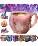2024 New Multi-Colored Mineral Crystal Coffee Mug, Elegant Christmas Gift for Home Office (Pink)
