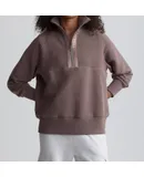 Varley Lismore Half-Zip Sweater In Deep Taupe